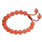 Amazing Gemstone Cherry Quartz Bracelet, Gifts For Men & Women - Protection Healing Crystal Bracelet - 8mm Gemstone Beaded Adjustable Bracelet, Pulseras Para Hombres Mujer Stocking Stuffers - color: Cherry Quartz