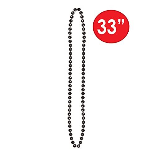 Party Beads - Small Round - size: 12-Pack, style: Black (12-Pack)