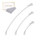 White Gold Chain Necklace Extender 925 Sterling Silver Necklace Bracelet Anklet Extenders Chain Extension for Jewelry Making (1 2 3 inch) - color: White Gold