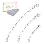 White Gold Chain Necklace Extender 925 Sterling Silver Necklace Bracelet Anklet Extenders Chain Extension for Jewelry Making (1 2 3 inch) - color: White Gold