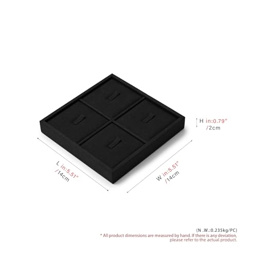 Oirlv Microfiber 4 Slots Jewelry Ring Display Tray Modular Customizable Jewelry Organizer Tray - style: P13701