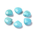 Craftdady 30pcs Faceted Teardrop Natural Howlite Stone Beads Top Drilled Energy Healing Gemstone Loose Beads Polished Chakra Stone Loose Beads 13x13mm for DIY Jewelry Crafts - color: Howlite, Sky Blue