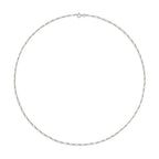 Amazon Essentials 14k Gold or Sterling Silver Plated Figaro Chain Necklace - color: Silver, size: 24", style: 2 mm