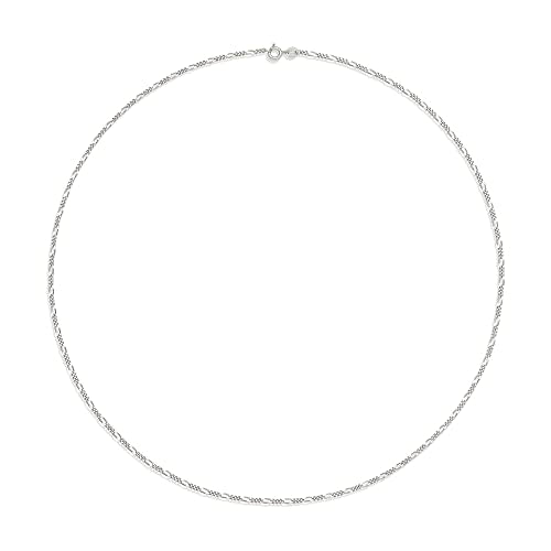 Amazon Essentials 14k Gold or Sterling Silver Plated Figaro Chain Necklace - color: Silver, size: 24", style: 2 mm