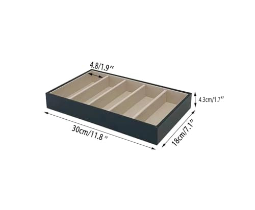 5 Slot High End PU Leather Velvet Drawer Divider Eyewear Storage Sunglasses Jewelry Show Tray Organizer - color: Blue-beige L5