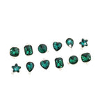 Song Xi Red Shape Random Charms For Jewelry Making Clear Crystal Charms Pendants Bracelets Necklace Earrings Bulk Keychain Arts And Crafts Diy Birthday Gifts For Women AB Color 12pcs - color: Random Shapes - Green