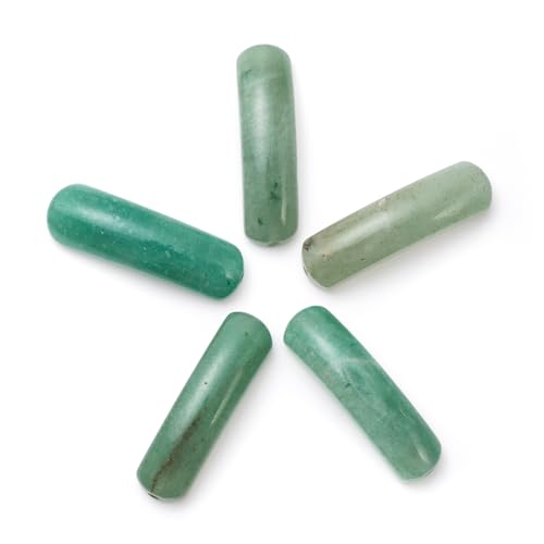 5PCS Natural Green Aventurine Stone Rectangle Curved Beads Gemstone Pendants Connectors for DIY Bracelet Neclace Jewelry Making - color: Green Aventurine