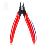 5 Inch Flush Cutters, 1 Pack Micro Wire Cutters, Sharp Zip Tie Cutter, Precision Wire Cutters for Crafting, Jewelry Making, Plastic Models, 3D Print, Electronics, Floral (Red) - color: Red ( 1 Pack )