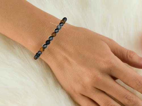 Amazing Gemstone Friendship Bracelets - Moss Agate Mariyam Jasper Hematite Bracelet Set for Men Women Healing Calming Anxiety Stress Relief Gifts Pulseras Para Hombres Mujer Stocking Stuffers - color: Friendship