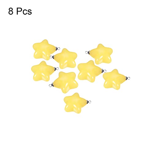 HARFINGTON Star Pendants Charm, 8Pcs 26mm Acrylic Bead Pendants with Loop for Bracelet Jewelry Making DIY Handicrafts, Yellow