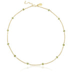 Dainty Gold Necklace for Women,Trendy 18k Gold Vermeil Sterling Silver Choker Necklace Thin Beaded Choker Necklaces Womens Simple Jewelry Gift for Valentines Day - color: August - Peridot