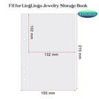 Clear Double-Sided Refill Inner Pages for Transparent Jewelry Storage Book 6 Ring Binder, 24 Sheets 96 Pockets - color: 24 Sheets for Large Bags