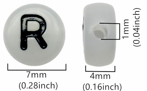 200PCS Letter Beads Glow in The Dark 4x7mm Acrylic Alphabet Letter R Beads for Jewelry Making Bracelet - color: R-200PCS