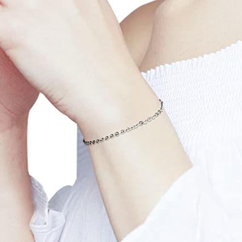 3 Pieces 925 Sterling Silver Necklace Extenders Necklace Extension Chain for Women Plated Extender Chain for Jewelry Making Durable Bracelet Chain Dainty Removable Anklet Chain (2 3 4 inch)