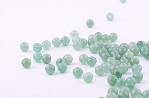 Natural Stone Beads 100pcs 6mm Green Aventurine Round Genuine Stone Beading Loose Gemstone Hole 1mm DIY Charm Smooth Beads for Bracelet Necklace Earrings Jewelry Making (Green Aventurine, 6mm) - color: Green Aventurine, size: 6mm