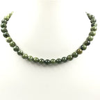 AAA Perfect Natural GREEN JADE Gemstone 8mm Round Beaded Stretchable 15.5" Inches Choker Necklace