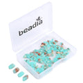 Beadia Blue Imperial Jasper Stone Tila Beads 5x2mm Rectangle 2-Hole Spacer Beads for DIY Bracelet Earring Making 15"/Strand - color: Imperial Jasper Blue, size: 5x2mm