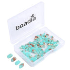 Beadia Blue Imperial Jasper Stone Tila Beads 5x2mm Rectangle 2-Hole Spacer Beads for DIY Bracelet Earring Making 15"/Strand - color: Imperial Jasper Blue, size: 5x2mm