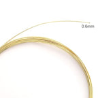 BEADIA 14K Gold Plated Wire 0.6mm 5 Meters Bead Cord for Bracelet Necklace Charm Beading Jewelry Making Findings - size: 0.6mm, style: 14K Gold