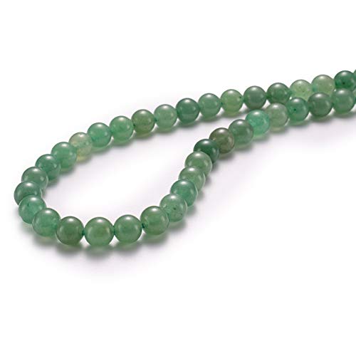 BEADIA Natural Green Aventurine Jade Stone Round Loose Semi Gemstone Beads for Jewelry Making 6MM 61PCS - color: Green Aventurine Jade, size: 6mm