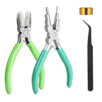 2 pcs Jewelry Pliers Set, Include: 6-Inch 6-Step Bail Making & Nylon Jaw Pliers for Wire Wrapping - style: green