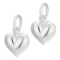 PH PandaHall 2pcs 925 Sterling Silver Charms Puffed Heart Pendants 3D Heart Dangle Pendant for Women Necklace Bracelet Jewelry Making DIY Crafts Mother's Day, 4.2mm Hole - size: 10.5x9x5mm
