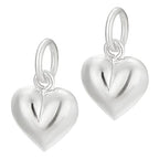 PH PandaHall 2pcs 925 Sterling Silver Charms Puffed Heart Pendants 3D Heart Dangle Pendant for Women Necklace Bracelet Jewelry Making DIY Crafts Mother's Day, 4.2mm Hole - size: 10.5x9x5mm