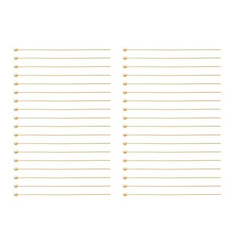 14K Gold Filled Ball Pin Head Pins 24 Gauge Jewelry Finding for Wire Wrapping Jewelry Making Permanent Jewelry (2 inches) - size: 2 inches