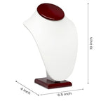 Novel Box Cherrywood/White Stand Jewelry Necklace Display 6.5x4x10 Inches - Freestanding Travel Necklace Holder Stand - Necklace Mannequin Organizer Stands - Necklace Displays Medium - color: Rosewood/White, size: Medium