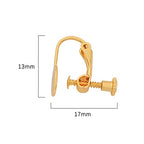 BEADIA 18K Gold Plated Screw Earring Clips Flat 13x17mm 20pcs for Jewelry Making Findings - size: Flat Clips 2# 13x17mm