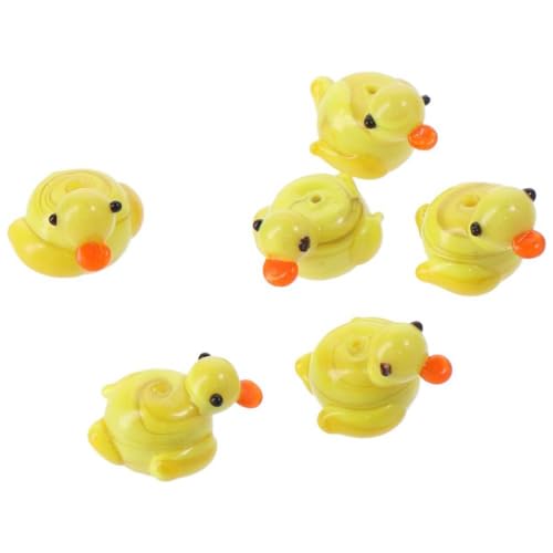 10 Pcs Duck Lampwork Beads Pendants 15X15mm Cartoon Animal Loose Beads for Necklace Bracelet DIY Jewelry Making