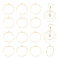 BENECREAT 20pcs 18K Real Gold Plated Round Beading Hoop Earring Finding Components for Jewelry Making, Wedding Mother's Day Festival Gift DIY, 27.5x25mm