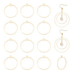 BENECREAT 20pcs 18K Real Gold Plated Round Beading Hoop Earring Finding Components for Jewelry Making, Wedding Mother's Day Festival Gift DIY, 27.5x25mm
