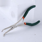 SPEEDWOX Mini Long Nose Pliers with Serrated Jaw - Long Reach Needle Nose Pliers for Jewelry Making, Bending Wire & Small Object Gripping - style: Bent Long Nose Pliers Serrated Jaws