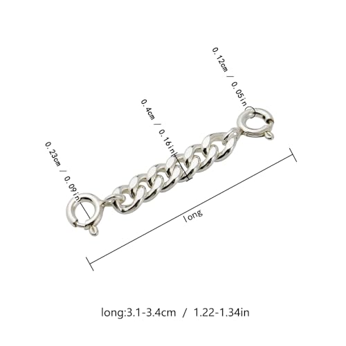 925 Sterling Silver Chain Extender Jewelry Necklace Lobster Clasps and Closures for Necklace Bracelet Jewelry Making Supplies(1piece) (3mm*2cm) - size: 3mm*2cm