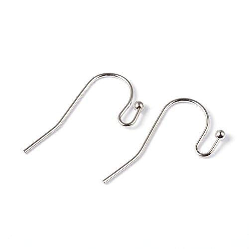 20pcs Sterling Silver Ear Wire Ball Dot French Earring Hooks Connector Dangle E
