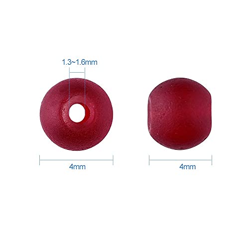 KISSITTY 1500pcs 4mm Frosted Round Crystal Beads Glass Spacer Beads 15 Colors for Bracelets Necklace DIY Jewelry Making