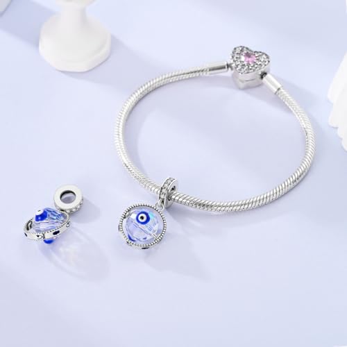 LAZA Charms for Bracelets 925 Sterling Silver Butterfly Summer Travel Ocean Lucky Charm Beads Pendant Jewelry for Women Mom - color: Devil's Eye