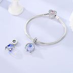 LAZA Charms for Bracelets 925 Sterling Silver Butterfly Summer Travel Ocean Lucky Charm Beads Pendant Jewelry for Women Mom - color: Devil's Eye