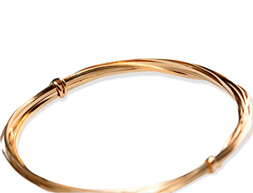 24 Gauge, 14/20 Yellow Gold Filled Wire (Half Round) Half Hard 14K Gold Filled Made in USA - 5FT by CRAFT WIRE - size: 24 Gauge, style: 5 Feet