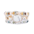 YGLINE Women Boho Handmade Natural Stone Crystal Leather Bead Wrap Bracelets Collection - color: Howlite-3w