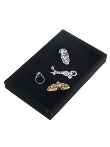 Velvet Jewelry Tray, Stackable Design, Drawer Insert, Multi-Compartment Storage, for Necklace Bracelet Ring Watch Organizing (Fuchsia) - color: Fuchsia
