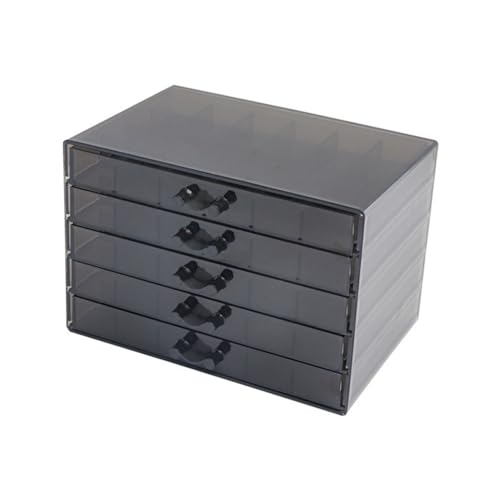 Feadily Acrylic Jewelry Organizer Box, Jewelry Drawer Organizer With 5 Drawers 120 Grids, Black - color: Black, size: 120 Grids