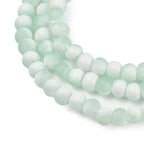 KISSITTY 50pcs Matte Beads Gradient Color Glass Frosted Crystal 6mm Rondelle Aquamarine Bead Center Drilled Loose Craft Beads for Jewelry Making Earring Bracelet Necklace DIY Crafts - color: Aquamarine