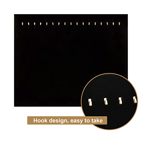 CertBuy 4 Pack Black Velvet Necklace Display Stands for Selling Jewelry Necklace Display Stand with 17 Hooks Jewelry Storage Holder for Chain