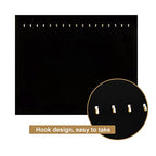 CertBuy 4 Pack Black Velvet Necklace Display Stands for Selling Jewelry Necklace Display Stand with 17 Hooks Jewelry Storage Holder for Chain