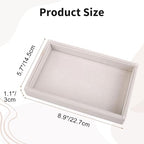 2 Pcs 9" x 5.7" Velvet Jewelry Tray Jewelry Display Tray, Stackable Empty Plate Trays for Earrings Necklaces Bracelet Rings Display Showcase - Beige - color: Beige, size: Flat Tray 9"x5.7"