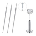 QWALIT Piercing Taper Threadless Insertion Tool - Titanium Labret Pin 16g, 18g, 20g - color: B1 - Stainless Steel Mix Sizes