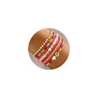 Turandoss Mothers Day Gifts for Daughter Teen Girls Kids - 5PCS 14K Gold Plated Dainty Beaded Bracelet Set Stack, Colorful Letter Charm Stretch Bracelets Beads Ball for Teen Daughter Jewelry Gifts - color: G