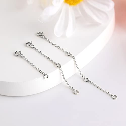 Bracelet Extender Durable White Gold Extenders for Necklace Bracelet Anklet Extension Chains Necklace Extender（1 2 3 inch） - color: A-White Gold
